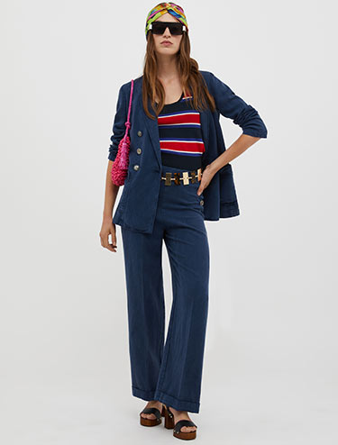 Double-breasted sailor blazer - navy blue - MAX&Co.